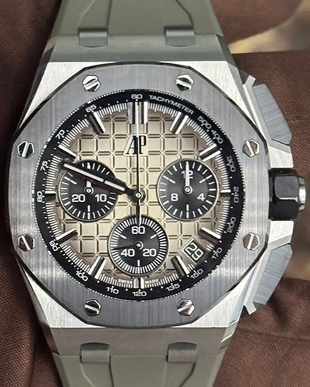 2021 Audemars Piguet Royal Oak Offshore 43MM "Smoke Taupe" Dial Rubber Strap (26420SO.OO.A600CA.01)
