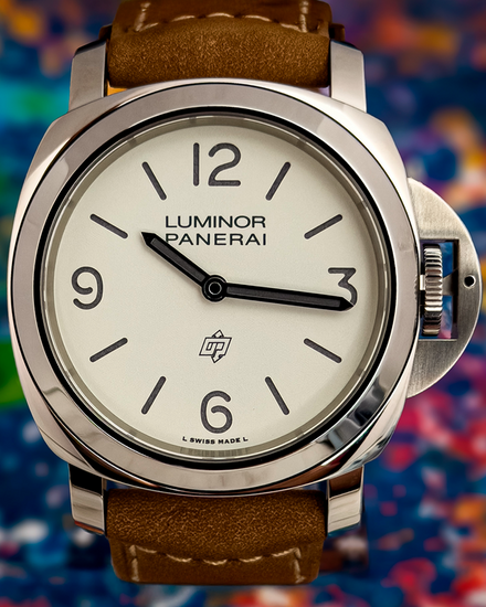 2024 Panerai Luminor Base Logo 44MM White Dial Leather Strap (PAM01087)
