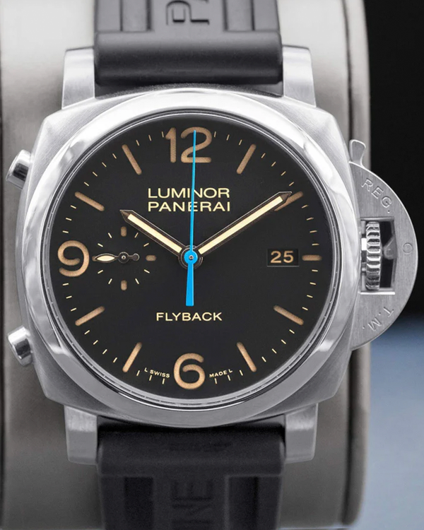2015 Panerai Luminor 1950 3 Days Chrono Flyback 44MM Black Dial Rubber Strap (PAM00524)