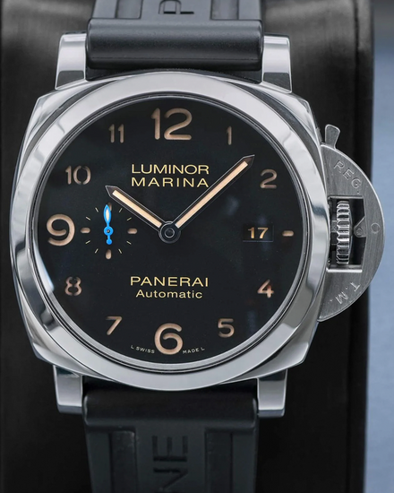 2018 Panerai Luminor Marina 1950 3 Days 44MM Black Dial Rubber Strap (PAM01359)