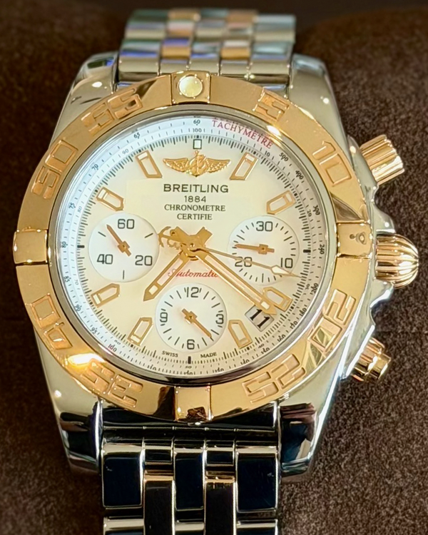No Reserve - Breitling Chronomat L.E. 41MM Mother of Pearl Dial Two-Tone Bracelet (CB0140)