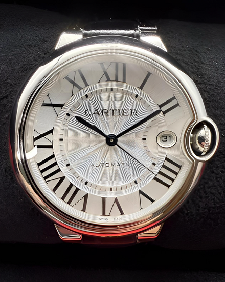 2021 Cartier Ballon Bleu 40MM Silver Dial Leather Strap (WSBB0039)