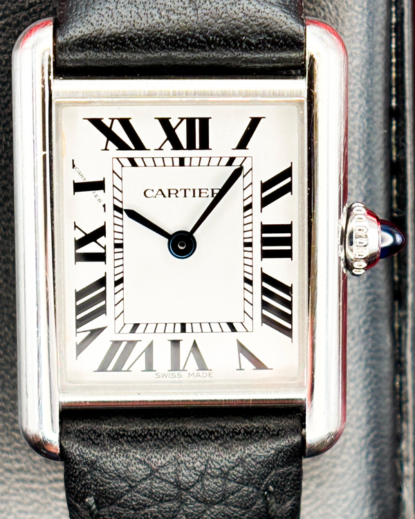 2021 Cartier Tank Must 22MM White Dial Leather Strap (WSTA0042)