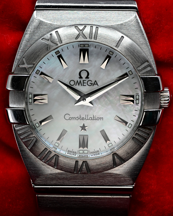 Omega Constellation Double Eagle 24MM Quartz White "Mother of Pearl" Dial Steel Bracelet (1581.70.00)