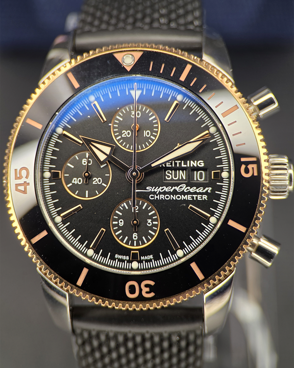 2022 Breitling Superocean Heritage Chronograph 44MM Black Dial Rubber Strap (U13313)