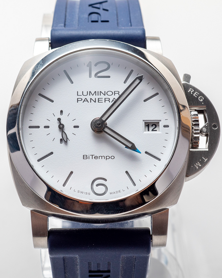 2023 Panerai Luminor Quaranta BiTempo 40MM White Dial Rubber Strap (PAM01367)