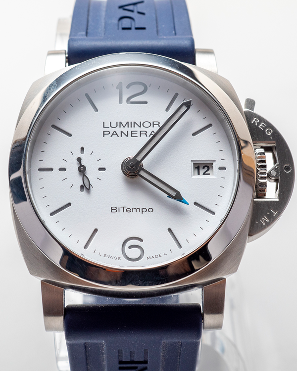 2023 Panerai Luminor Quaranta BiTempo 40MM White Dial Rubber Strap (PAM01367)