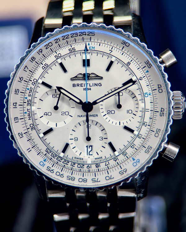 2023 Breitling Navitimer B01 Chronograph 41MM White Dial Steel Bracelet (AB0139A71G1A1)