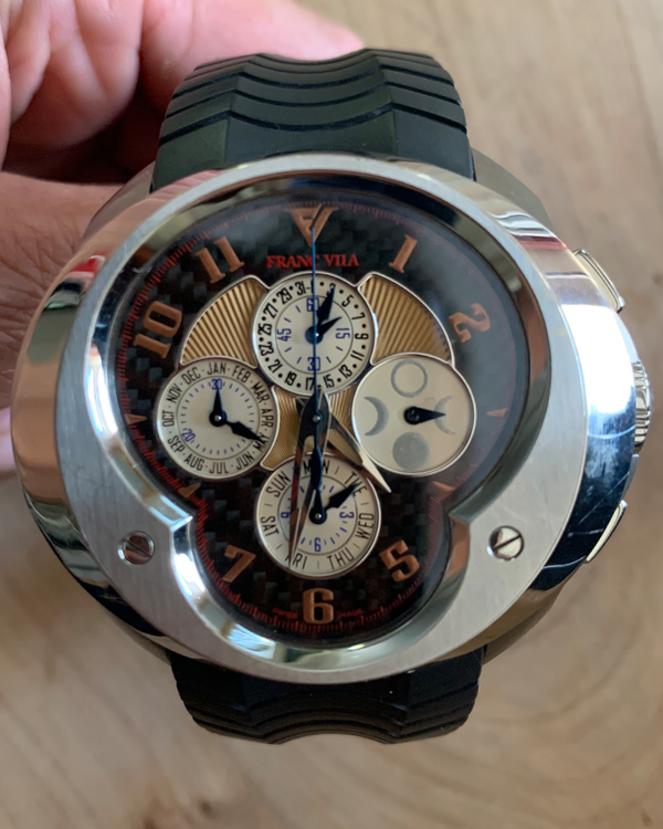 No Reserve - 2015 Franc Vila Chronograph Master Quantieme L.E. 47MM Black Dial Rubber Strap (FVA9)