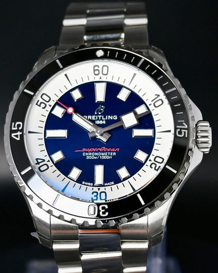 2025 Breitling Superocean 44MM Blue Dial Steel Bracelet (A17376)