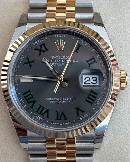 2025 Rolex Datejust "Wimbledon" 36MM Slate Dial Two-Tone Jubilee Bracelet (126233)