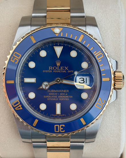 2013 Rolex Submariner Date "Bluesy" 40MM Blue Dial Two-Tone Oyster Bracelet (116613LB)
