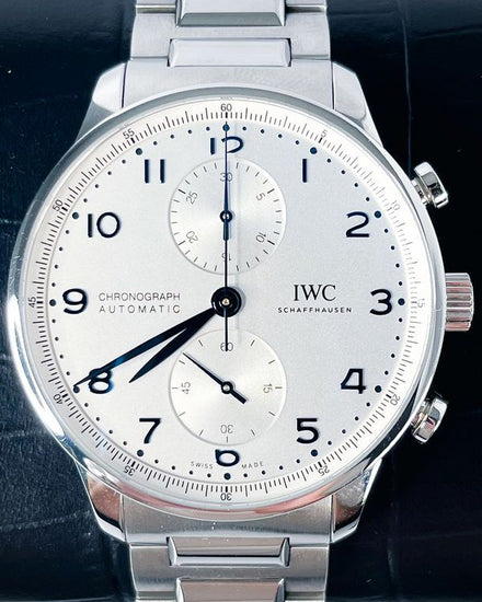 2021 IWC Schaffhausen Portugieser Chronograph 41MM White Dial Steel Bracelet (IW371617)