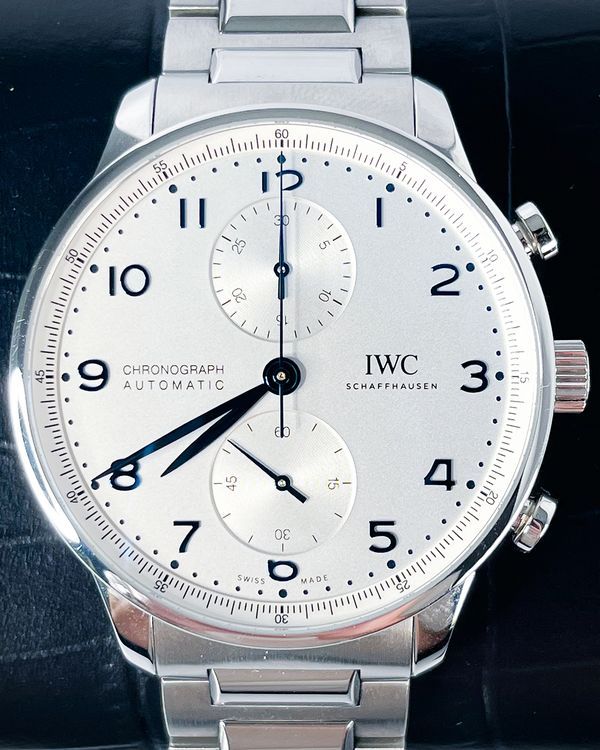 2021 IWC Schaffhausen Portugieser Chronograph 41MM White Dial Steel Bracelet (IW371617)