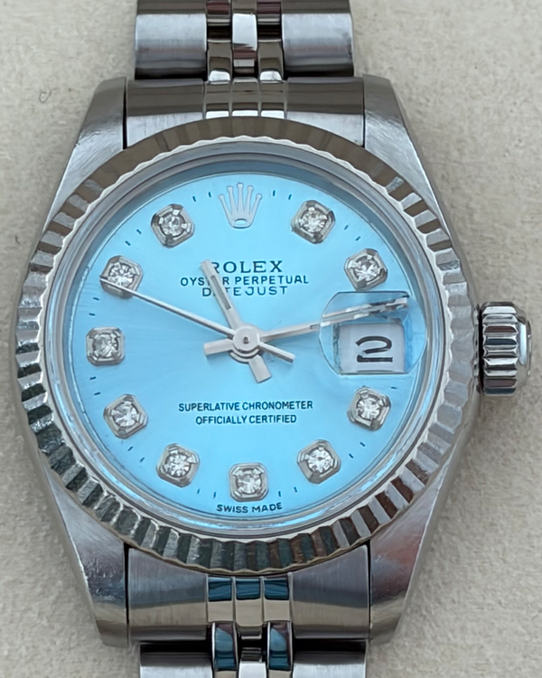 Rolex Lady-Datejust 26MM Aftermarket "Tiffany" Blue Dial Jubilee Bracelet (69174)