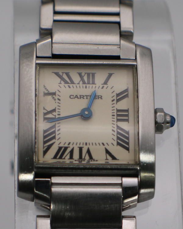 No Reserve - 2004 Cartier Tank Française 20MM Quartz Silver Dial Steel Bracelet (W51008Q3)