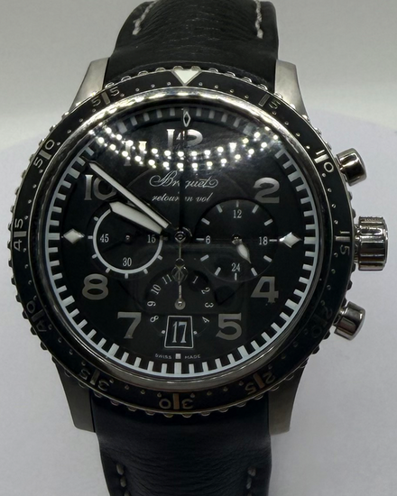 2023 Breguet Type XXI 42MM Black Dial Leather Strap (3810TI/H2/3ZU)
