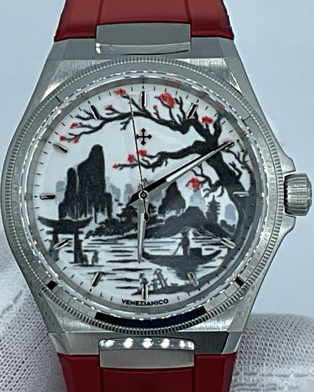 2025 Venezianico Arsenale "Sumi-e" L.E. 40MM White Dial Rubber Strap (6221SMELE)
