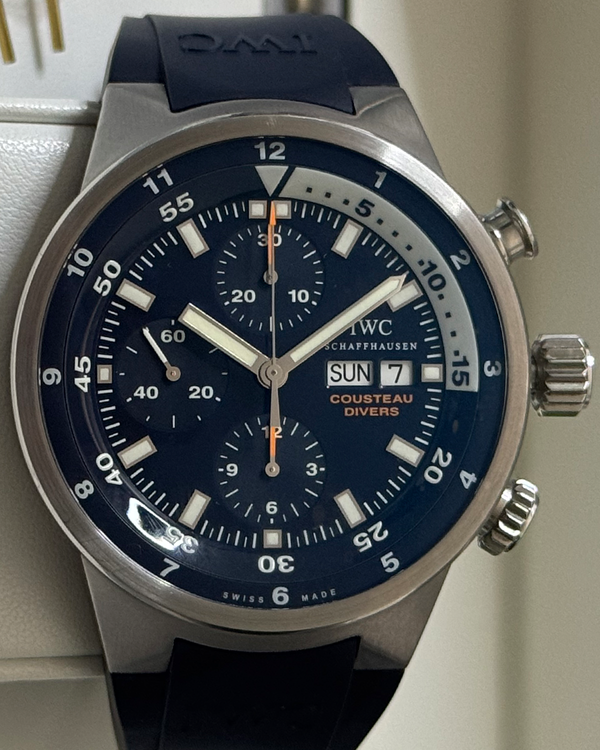 2006 IWC Schaffhausen Aquatimer Chronograph "Cousteau Divers" L. E. 44MM Blue Dial Rubber Strap (IW378201)
