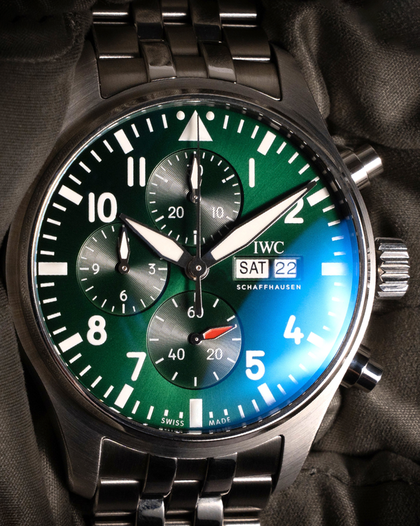 2023 IWC Schaffhausen Pilot Chronograph 43MM Green Dial Steel Bracelet (IW378006)