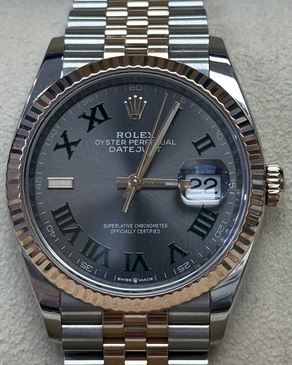 2022 Rolex Datejust "Wimbledon" 36MM Slate Dial Two-Tone Jubilee Bracelet (126231)