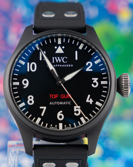2023 IWC Schaffhausen Pilot Top Gun 43MM Black Dial Rubber Strap (IW329801)