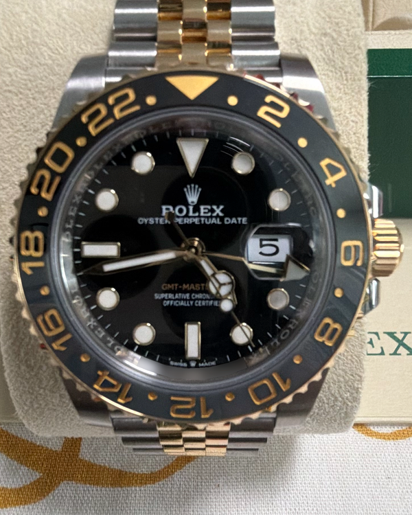 2025 Rolex GMT-Master II "Bumblebee" 40MM Black Dial Two-Tone Jubilee Bracelet (126713GRNR)