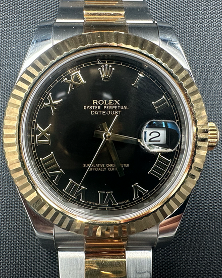 2014 Rolex Datejust II 41MM Black Dial Two-Tone Oyster Bracelet (116333)