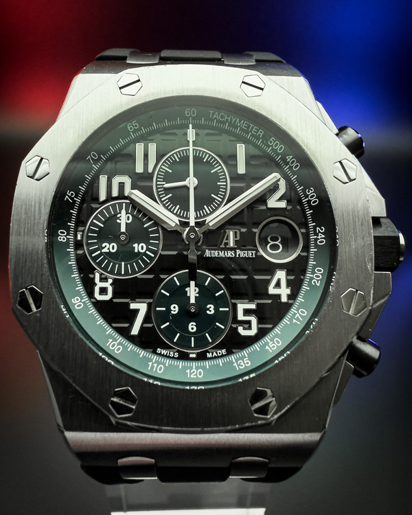 Audemars Piguet Royal Oak Offshore Chronograph 42MM Black Dial Leather Strap (26470ST.OO.A028CR.01)