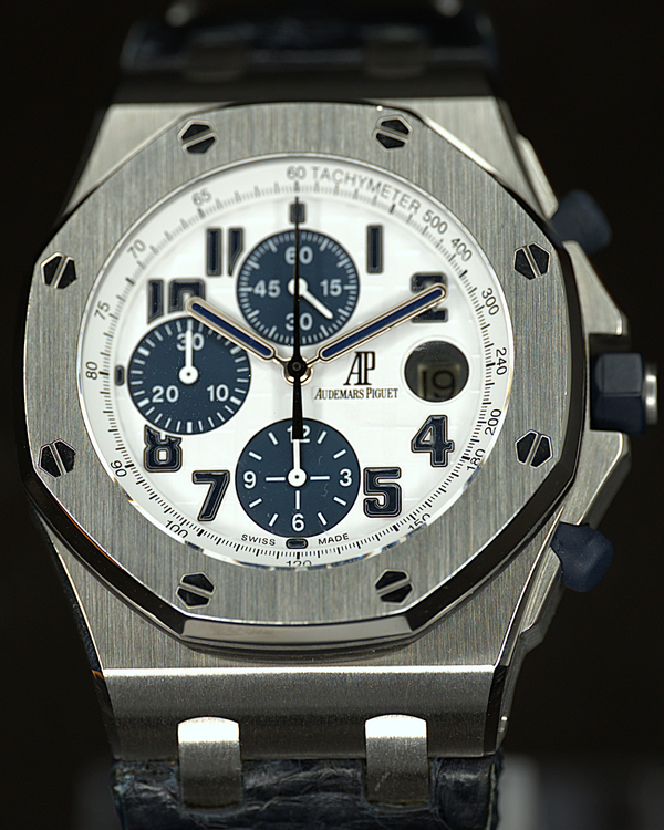 2010 Audemars Piguet Royal Oak Offshore Chronograph "Navy" 42MM White Dial Leather Strap (26170ST.OO.D305CR.01)