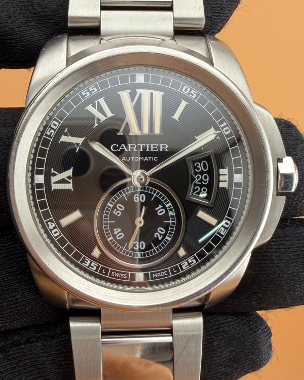 Cartier Calibre de Cartier 42MM Black Dial Steel Bracelet (W7100016)