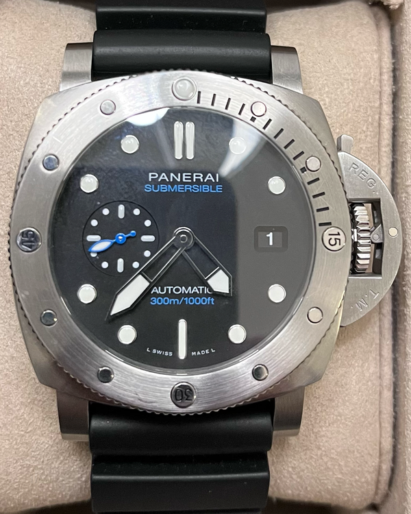 2024 Panerai Submersible 44MM Black Dial Rubber Strap (PAM01229)
