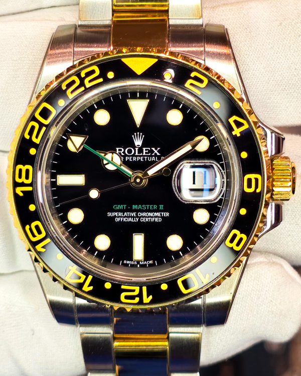 2013 Rolex GMT-Master II 40MM Black Dial Two-Tone Oyster Bracelet (116713LN)