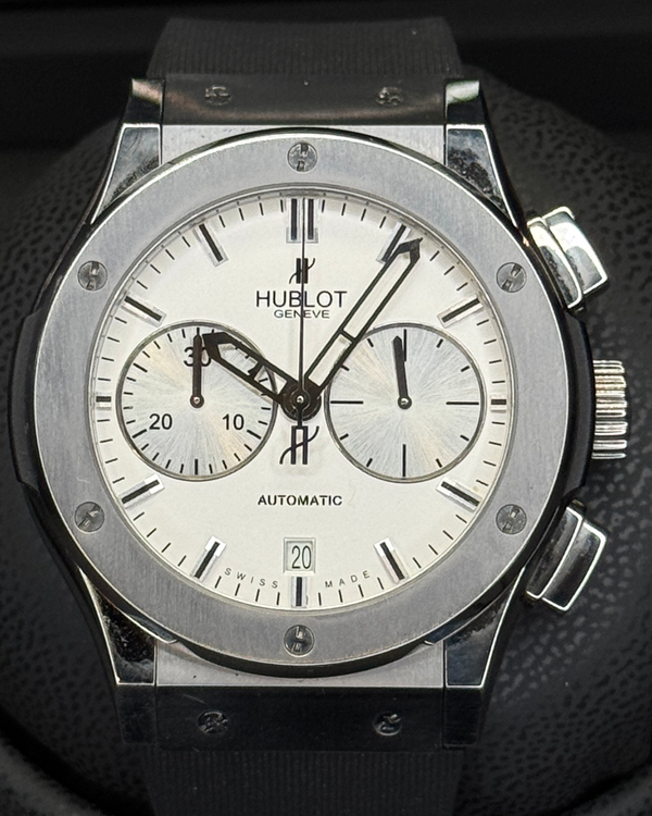 2014 Hublot Classic Fusion Chronograph 45MM Silver Dial Rubber Strap (521.NX.2610.LR)