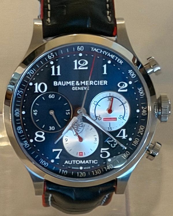 Baume & Mercier Capeland Shelby Cobra L.E. 44MM Blue Dial Leather Strap (MOA10232)