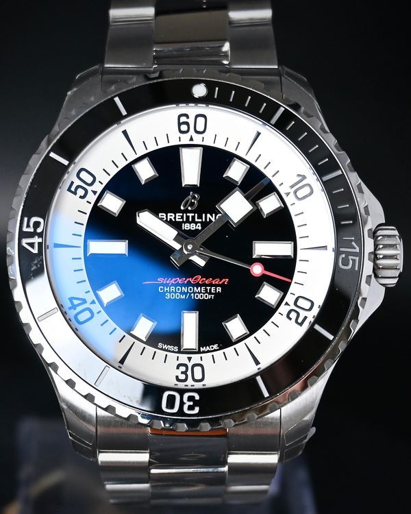 2025 Breitling Superocean 44MM Black Dial Steel Bracelet (A17376)