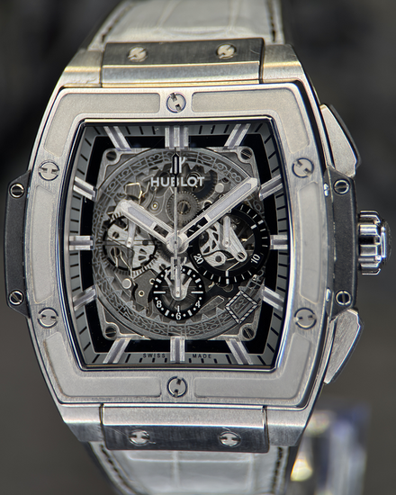 2015 Hublot Spirit Of Big Bang 45MM Skeleton Dial Leather Strap (601.NX.0147.LR)