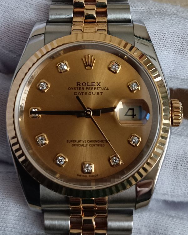 2018 Rolex Datejust 36MM Champagne Dial Two-Tone Super Jubilee Bracelet (116233)