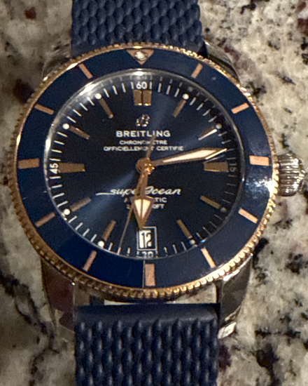 2024 Breitling Superocean Heritage B20 42MM Blue Dial Rubber Strap (UB2010)