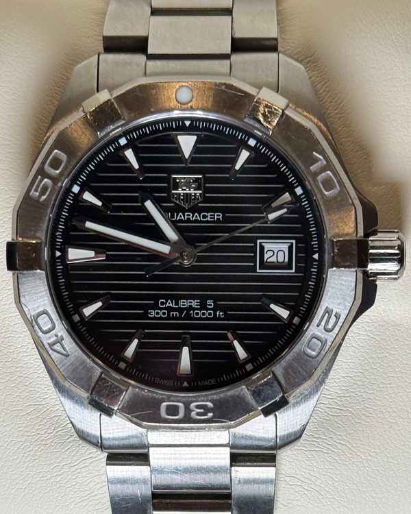 2016 Tag Heuer Aquaracer 41MM Black Dial Steel Bracelet (WAY2110.BA0928)