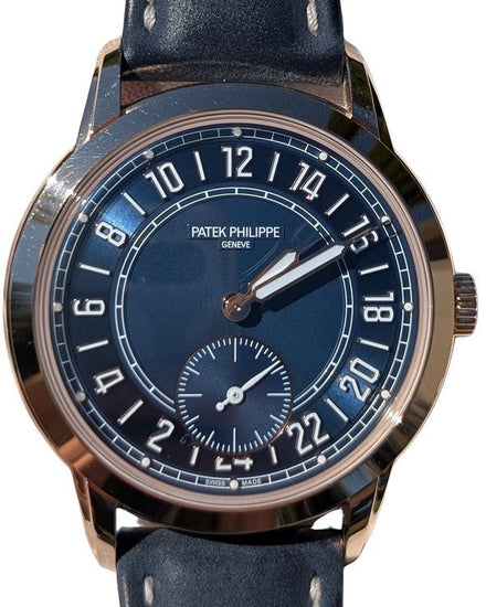 2025 Patek Philippe Calatrava Pilot Travel Time 42MM Blue Dial Leather Strap (5224R-001)