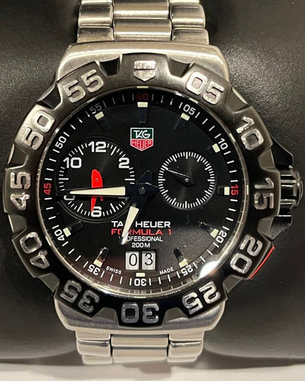2010 Tag Heuer Formula 1 41MM Quartz Black Dial Steel Bracelet (WAH111A.BA0850)