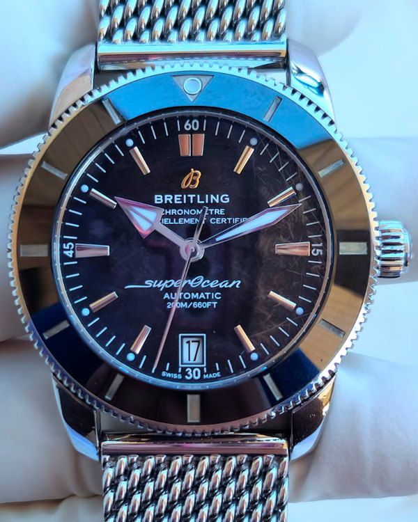 2020 Breitling Superocean Heritage B20 42MM Black Dial Steel Bracelet (AB2010)