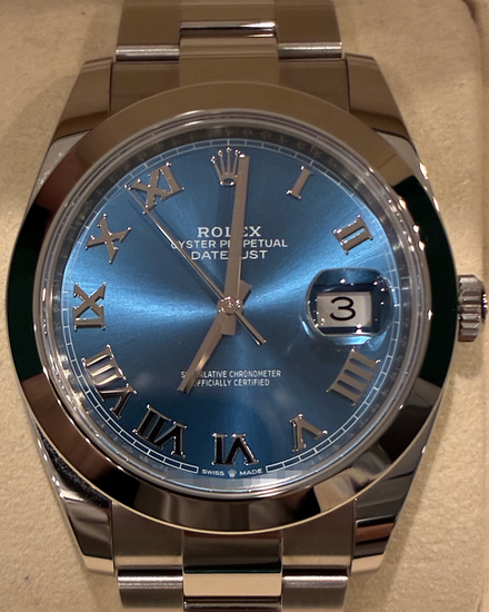 2025 Rolex Datejust 41MM Blue Dial Oyster Bracelet (126300)