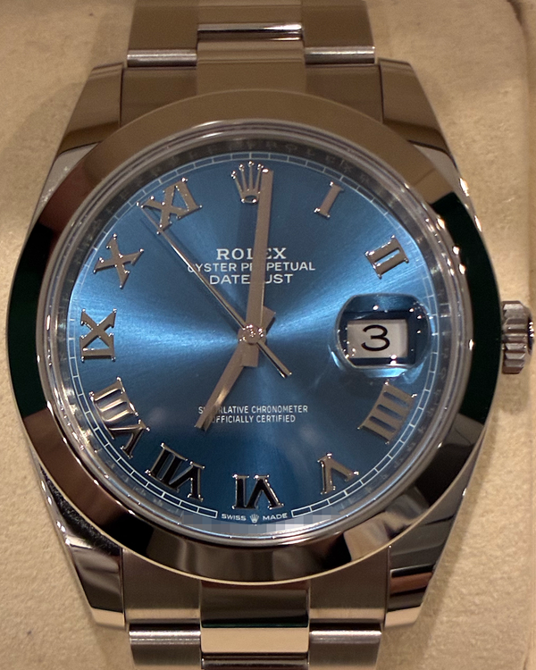 2025 Rolex Datejust 41MM Blue Dial Oyster Bracelet (126300)