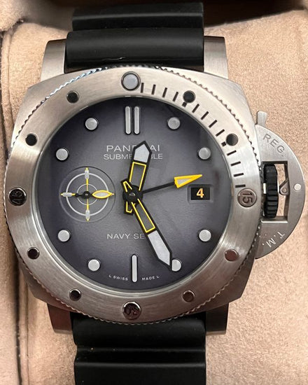 2022 Panerai Submersible GMT "Navy SEALs" L.E. 44MM Grey Dial Rubber Strap (PAM01323)