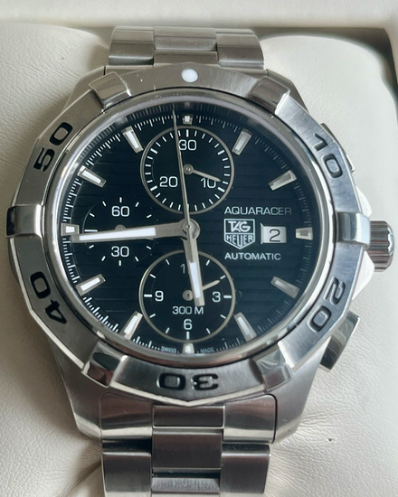 2012 Tag Heuer Aquaracer 300M Chronograph 42MM Black Dial Steel Bracelet (CAP2110.BA0833)