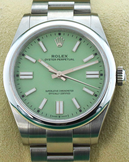 Rolex Oyster Perpetual 41MM Pistachio Dial Oyster Bracelet (134300)