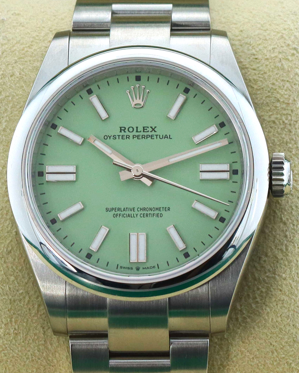 Rolex Oyster Perpetual 41MM Pistachio Dial Oyster Bracelet (134300)