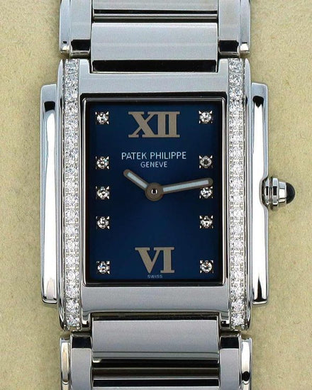 Patek Philippe Twenty-4 25MM Quartz Blue Dial Steel Bracelet (4910/10A-012)